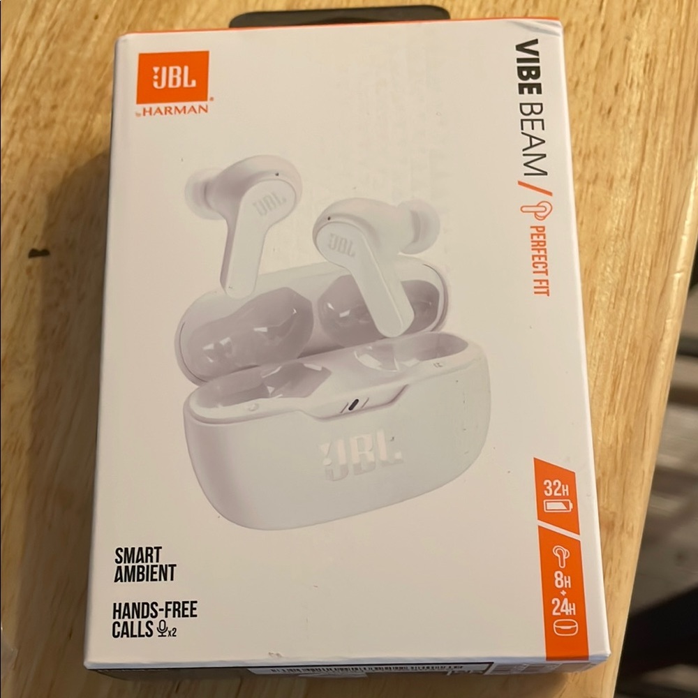 JBL Vibe Beam Wireless Earbuds - White